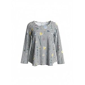 NWT Joules Harbour LT Print Striped Floral Long Sleeve Top White Navy US 6